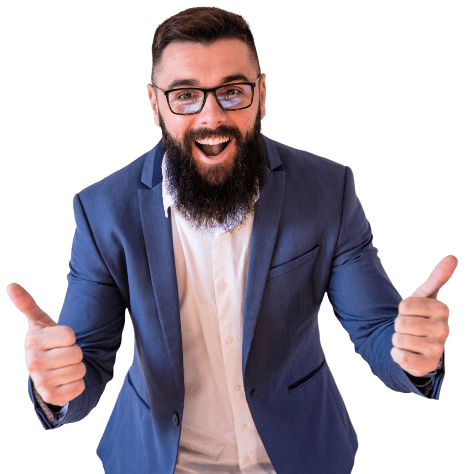 An excited man