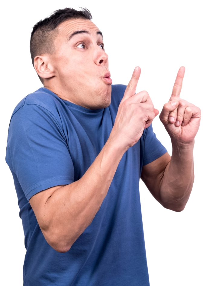 A man surprised with the score